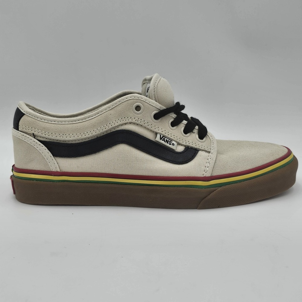 Vans Chima Ferguson Pro Rasta Cream Suede Canvas Skate Shoes Brown Gum Sole Sz 7
